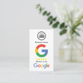 Google Review With QR Code Link Business Card (Standing Front)