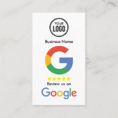 Google Review With QR Code Link Business Card (Front)