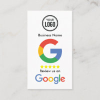 Google Review With QR Code Link Business Card