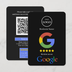 Google Review With QR Code Link Business Card