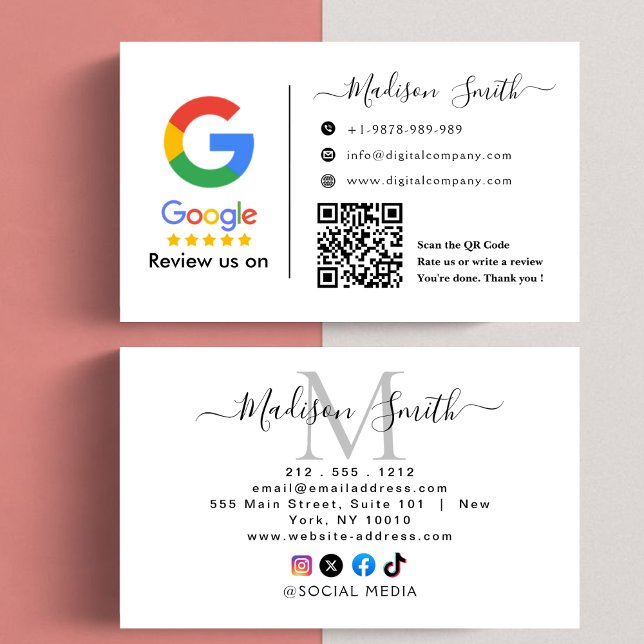 Google Review With QR Code Link Business Card (Creator Uploaded)