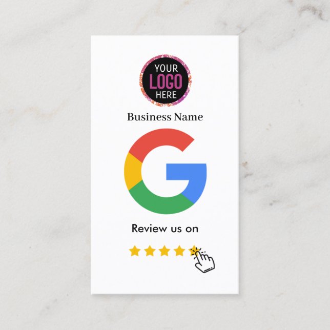 Google Review With QR Code Link cg Business Card (Front)