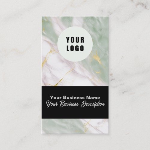 Google Review With QR Code Link Marbled Business Card