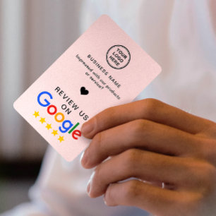 Google Review With QR Code Soft Pink Business Card