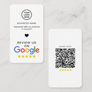 Google Review With QR Code Stylish Modern Business Card