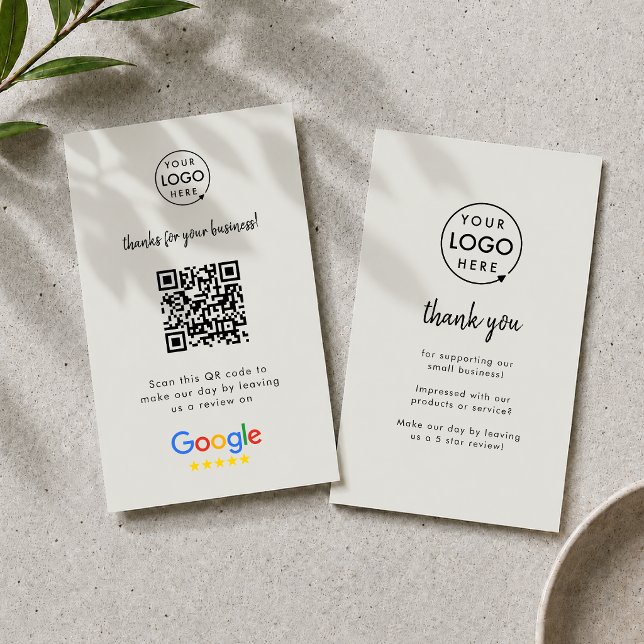 Google Reviews Business Card | QR Code Review Link (Gain Google reviews & grow your business with this editable call-to-action rating request insert.)
