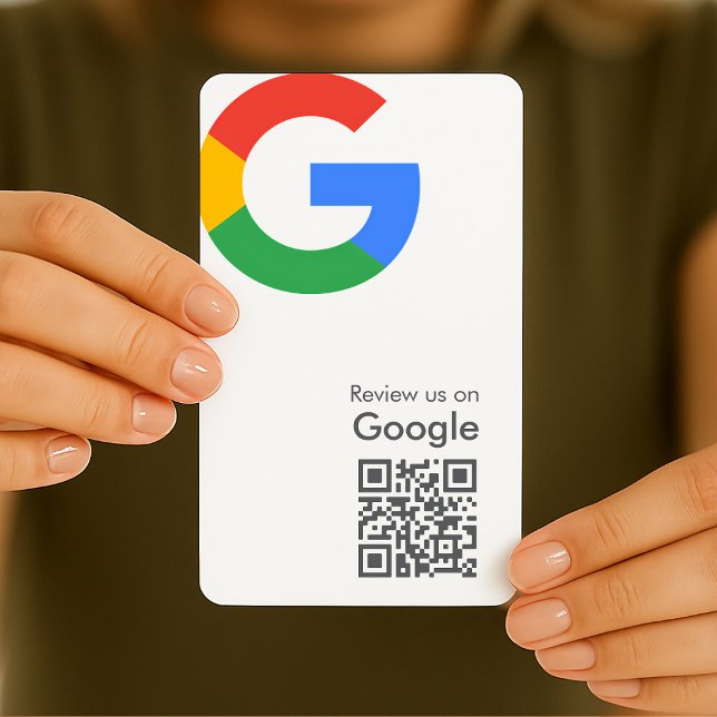 Google Reviews Business Card | QR Code Review Link (Gain Google reviews & grow your business with these editable call-to-action rating request cards.)