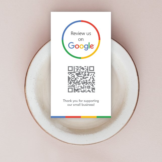 Google Reviews Business Card | QR Code Review Us (Gain Google reviews & grow your business with these editable rating request business cards.)