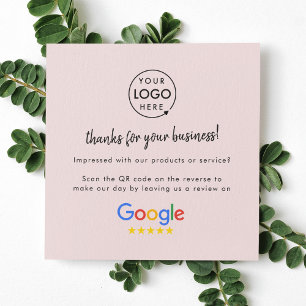 Google Reviews Business Card   QR Code Thank You