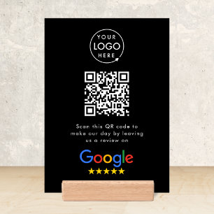 Google Reviews Business Rating Link QR Code Black Holder