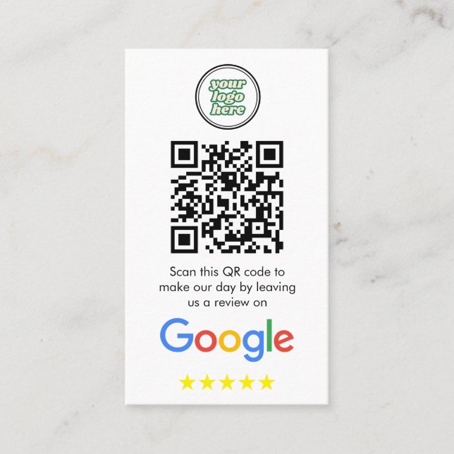 Google Reviews | Business Review Link QR Code Card (Front)