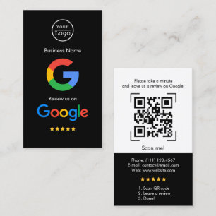 Google Reviews   Business Review Link QR Code  Card