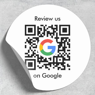 Google Reviews Business Review Link QR Code Classic Round Sticker
