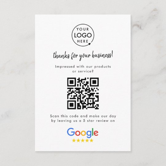 Google Reviews | Business Review Link QR Code Enclosure Card | Zazzle.com