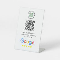 Google Reviews Business Review Link QR Code Pedestal Sign