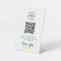 Google Reviews, Business Review Link QR Code Pedestal Sign