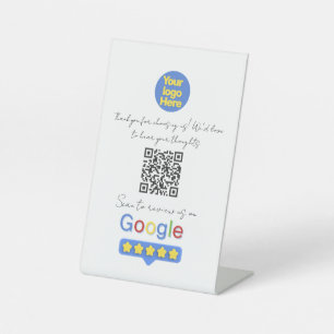 Google Reviews   Business Review Link QR Code Pedestal Sign