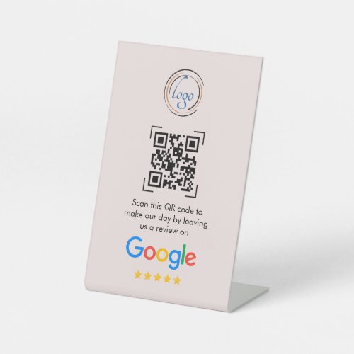 Google Reviews  Business Review Link QR Code Pedestal Sign