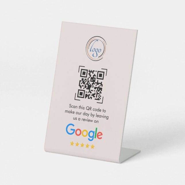 Google Reviews | Business Review Link QR Code Pedestal Sign (Front)