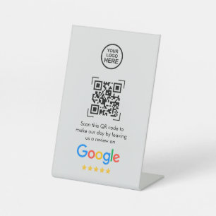 Google Reviews Business Review Link QR Code Pedestal Sign