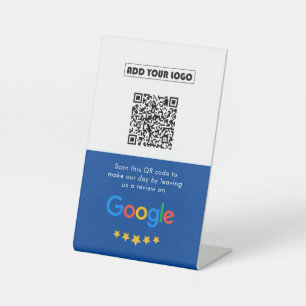 Google Reviews Business Review Link QR Code Pedestal Sign