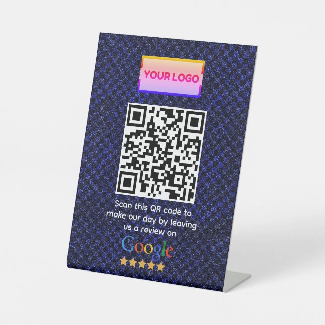 Google Reviews | Business Review Link QR Code  Pedestal Sign (Front)