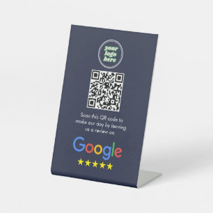 Google Reviews Business Review Link QR Code Pedestal Sign