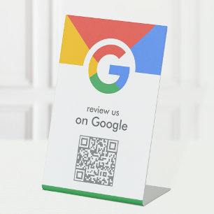 Google Reviews Business Review Link QR Code Pedestal Sign