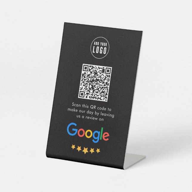 Google Reviews | Business Review Link QR Code Pedestal Sign (Front)