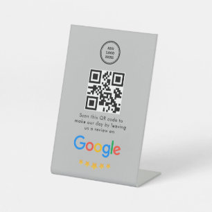 Google Reviews   Business Review Link QR Code Pedestal Sign