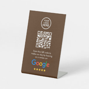 Google Reviews   Business Review Link QR Code Pedestal Sign