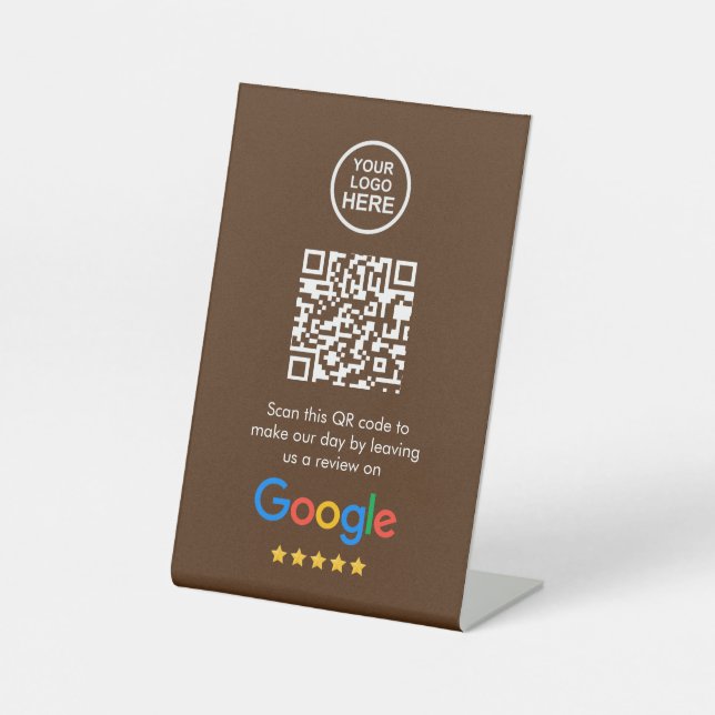 Google Reviews | Business Review Link QR Code Pedestal Sign (Front)