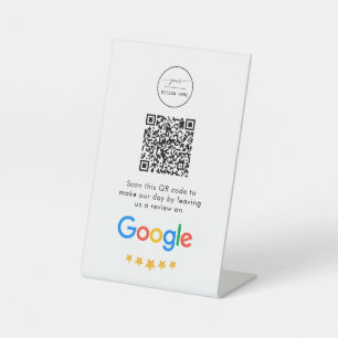 Google Reviews Business Review Link QR Code Pedestal Sign