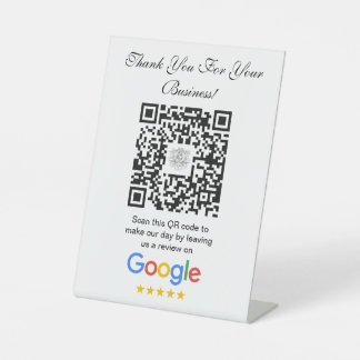 Google Reviews | Business Review Link QR Code Pedestal Sign