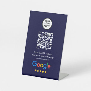 Google Reviews Business Review Link QR Code Pedestal Sign