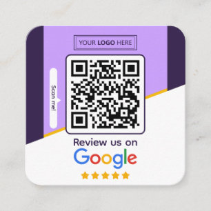 Google Reviews Business Review Link QR Code Square Business Card