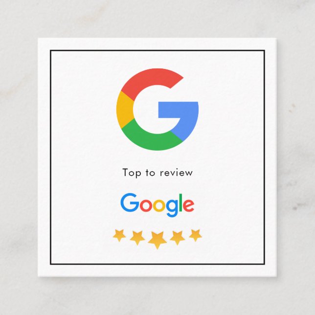 Google Reviews | Business Review Square Business Card (Front)