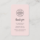 Google Reviews | Business Review Us Blush Pink QR Business Card (Back)