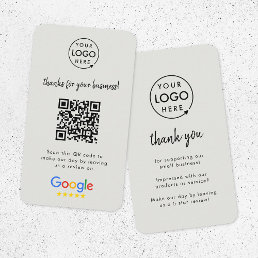 Google Reviews | Business Review Us Gray QR Code Business Card