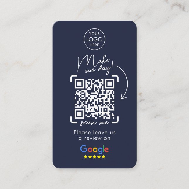Google Reviews | Business Review Us | QR Code Busi Business Card (Front)