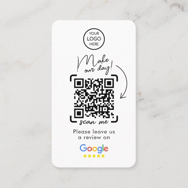 Google Reviews | Business Review Us | QR Code Busi Card (Front)