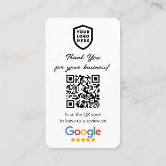 Google Reviews | Business Review Us White QR Code Card