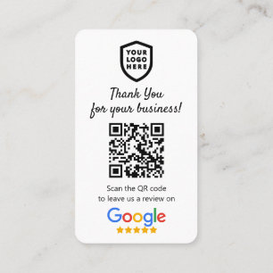 Google Reviews   Business Review Us White QR Code  Card