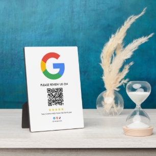 Google Reviews Easel Sign QR Code Display Plaque