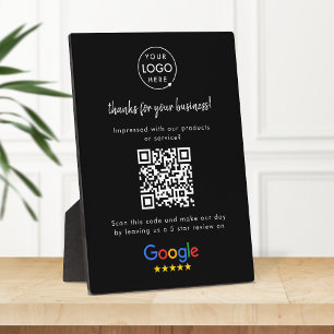 Google Reviews Easel Sign QR Code Display Plaque