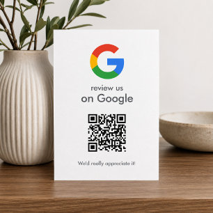 Google Reviews Enclosure Card QR Code Insert