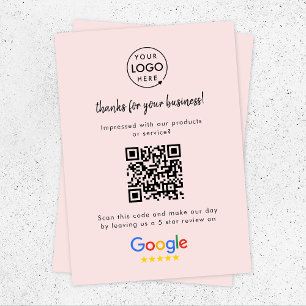 Google Reviews Enclosure Card   QR Code Insert