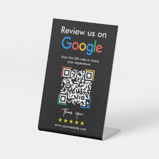 Google Reviews Promotional Business QR Code Pedestal Sign