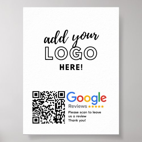 GOOGLE REVIEWS QR code Custom Branded Poster