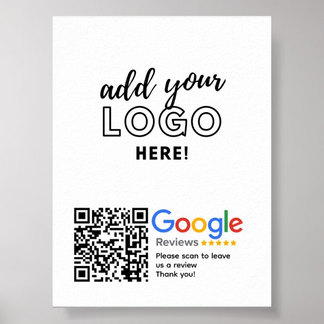 GOOGLE REVIEWS QR code Custom Branded Poster (Front)